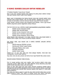 5 Kunci Sukses Jualan Untuk Reseller