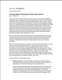 Image of 5 Prinsip dalam Menyikapi Faham Islam Liberal