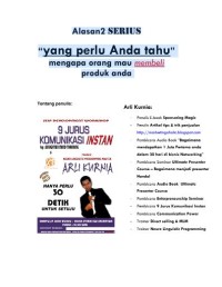 Alasan Serius Mengapa Orang Mau Membeli Produk Anda