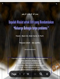 Sepuluh Wasiat untuk Istri yang Mendambakan “Keluarga Bahagia tanpa Problema”