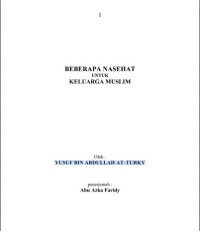BEBERAPA NASEHAT UNTUK KELUARGA MUSLIM