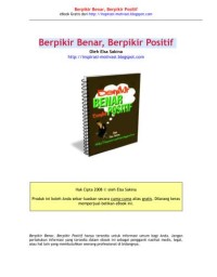 Berpikir Benar, Berpikir Positif